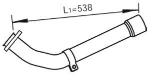Teava esapament (lungime:538/700mm) potrivit MAN TGL I D0834LFL40-D0834LFLAB dupa 2005 [2]