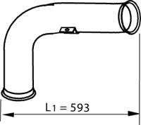 Teava esapament (lungime:593/675mm) potrivit DAF CF 85, XF 95 MX265-XE390C 2001-2013 [3]