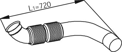 Teava esapament (lungime:720/1000mm) potrivit MERCEDES ACTROS MP2 / MP3 OM541.920-OM541.998 dupa 2003 [1]