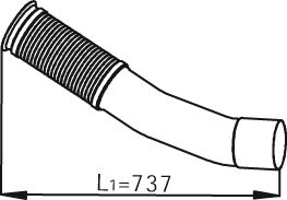 Teava esapament (lungime:737/760mm) potrivit MERCEDES ACTROS MP2 / MP3 OM541.920-OM541.999 dupa 2003 [1]