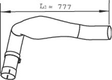 Teava esapament (lungime:777/1050mm) potrivit MAN TGA, TGS I D2066LF01-D2876LF25 dupa 2002 [1]