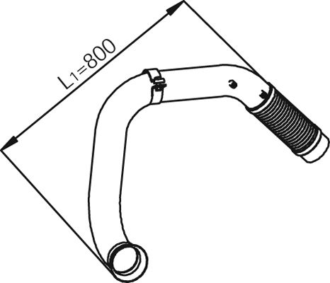 Teava esapament (lungime:800mm) potrivit MERCEDES ATEGO, AXOR 2 OM902.913-OM906.995 dupa 1998 [1]