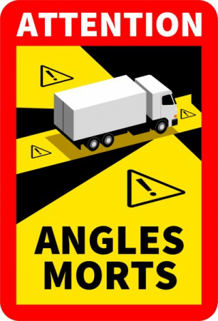 Autocolant de avertizare - Autocolant avertizare ANGLES MORTS 1 buc, camioane 17cm x 25cm