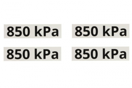 Autocolant de avertizare - Autocolant sticker incarcare axa 850 kPA 4 buc, set, soft 13,3cm x 3,3cm