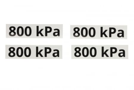 Autocolant de avertizare - Autocolant sticker incarcare axa 800 kPA 4 buc, set, 13,3cm x 3,3cm