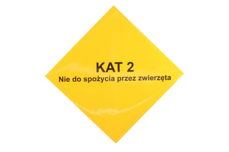 Autocolant de avertizare - Sticker autocolant de avertizare KAT2 1 buc,nu este destinat digerarii de catre animale, moale, culoare galben 30cm x 30cm