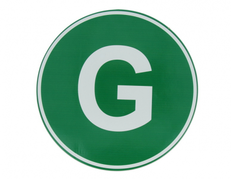 Autocolant de avertizare - Autocolant sticker avertizare informare G 1 buc, vehicule ecologice, culoare verde diametru 22cm