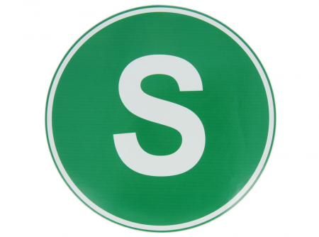Autocolant de avertizare - Autocolant sticker avertizare informare S 1 buc, vehicule ecologice, culoare verde diametru 22cm