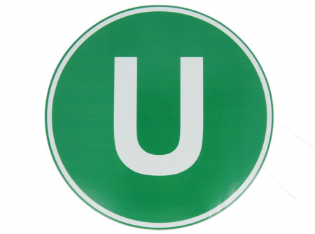 Autocolant de avertizare - Autocolant sticker avertizare informare U 1 buc, vehicule ecologice, culoare verde diametru 22cm