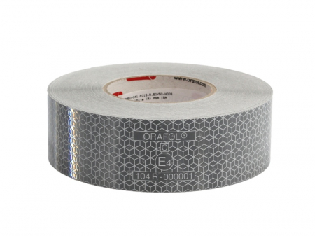 Iluminare elemente - Banda reflectorizanta pentru marcarea suprafeţe dure 55mmx50m / Alb / III-gen. CEE a ONU 104 BACK