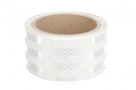 Accesorii - Banda reflectorizanta de contur 3M 1 buc, pentru suprafete soft, culoare alba 5,5cm x 5m