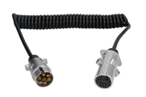 Piese Camioane - Cablu electric spiralat (lungime de lucru 3,5m, lungime maxima 4m, 1x1,5+6x1, 7 numar pini, 12V; adaptor; tip N)