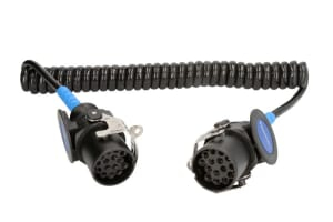 Piese Camioane - Cablu electric spiralat (poliuretan, lungime de lucru 3,5m, lungime maxima 4,5m, 12x1,5+3x2,5, dopuri, 15 numar pini, ADR; temperatura de lucru pina la 125 * C)