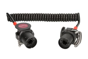 Piese Camioane - Cablu electric spiralat (poliuretan, lungime de lucru 3,5m, lungime maxima 4,5m, 2x4+5x1,5, dopuri, 7 numar pini, ADR; EBS; temperatura de lucru pina la 125 * C)