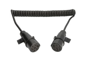 Piese Camioane - Cablu electric spiralat (poliuretan, lungime de lucru 3,5m, lungime maxima 4m, 1x1+6x0,75, cu dopuri feminine, 7 numar pini, dopuri de plastic)