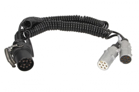 Elemente de siguranta - Cablu electric spiralat (poliuretan, lungime de lucru 3m, lungime maxima 3,5m, 7;15 numar pini, adaptor)