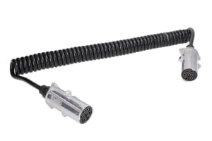 Piese Camioane - Cablu electric spiralat (poliuretan, lungime de lucru 4,5m, lungime maxima 5,2m, 1x1+6x0,75, cu dopuri feminine, 7 numar pini, dopuri din aliaj; tip N)