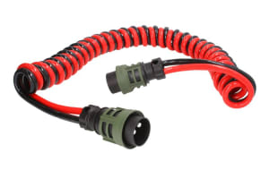 Piese Camioane - Cablu electric spiralat (poliuretan, lungime de lucru 4m, 2x35, dopuri, 2 numar pini, conectori fara certificat VG; pentru tensiune inalta)