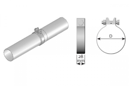 Clema esapament (65,5mm-62,5mm, aluminiu) potrivit FORD C-MAX, FOCUS C-MAX, FOCUS II, GALAXY I, TRANSIT; VW LT 28-35 II, LT 28-46 II ABFA-UHFC 1996-2014 [1]