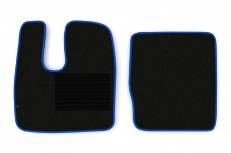 Covorase podea camion - Covor podea camion potrivit MAN, cabina ingusta M, L, XL, LX, XLX, sofer + pasager, velur, 2 bucati (material - velur, culoare - albastru) potrivit MAN TGA dupa 2000
