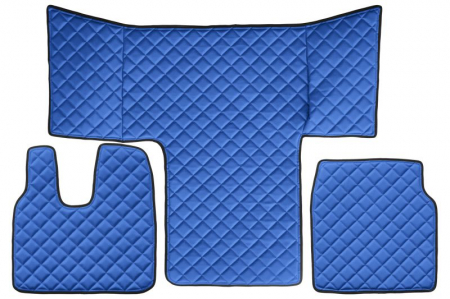 Covorase podea camion - Covor podea camion potrivit MAN, cabina L, XL , ECO-LEATHER, set 3 buc. (material - eco-piele, culoare - albastru) potrivit MAN TGL dupa 2016