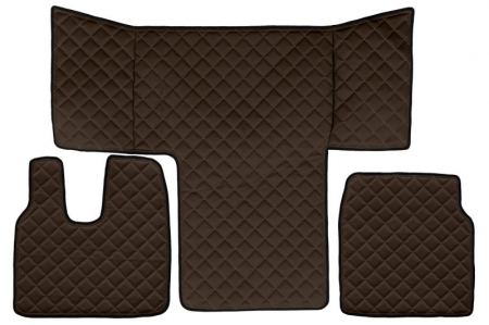 Covorase podea camion - Covor podea camion potrivit MAN, cabina L, XL ECO-LEATHER, set 3 buc. (material - eco-piele, culoare - maro) potrivit MAN TGL I, TGM dupa 2016