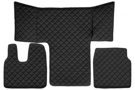 Covorase podea camion - Covor podea camion potrivit MAN, cabina L, XL ECO-LEATHER, set 3 buc. (material - eco-piele, culoare - negru) potrivit MAN TGL dupa 2016