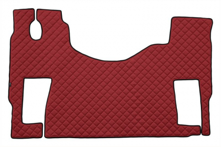 Covorase podea camion - Covor podea camion potrivit MERCEDES, cu scaun pivotant pasager podea plata, ECO-LEATHER, 1 bucata (material - eco-piele, culoare - rosu) Acgros
