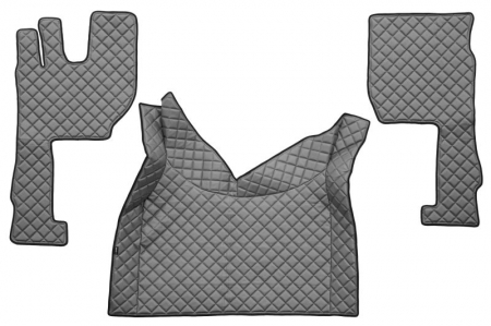 Covorase podea camion - Covor podea camion potrivit VOLVO, ECO-LEATHER, set 3 buc. (material - eco-piele, culoare - gri, transmisie automata) potrivit VOLVO FH16 II dupa 2014