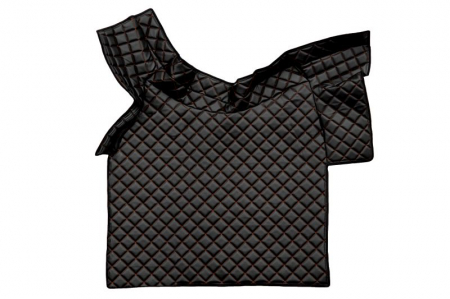 Covor podea camion potrivit VOLVO, ECO-LEATHER, set 3 buc. (material - eco-piele, culoare - negru/rosu, fara compartiment in carcasa cutiei de viteze) [2]