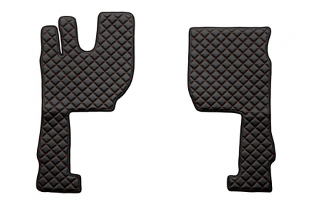 Covor podea camion potrivit VOLVO, ECO-LEATHER, set 3 buc. (material - eco-piele, culoare - negru/rosu, transmisie automata) potrivit VOLVO FH16 II dupa 2014 [1]