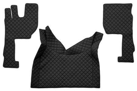 Covorase podea camion - Covor podea camion potrivit VOLVO, ECO-LEATHER, set 3 buc. (material - eco-piele, culoare - negru, transmisie automata) potrivit VOLVO FH16 II dupa 2014
