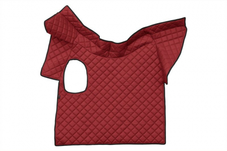 Covor podea camion potrivit VOLVO, ECO-LEATHER, set 3 buc. (material - eco-piele, culoare - rosu, fara compartiment in carcasa cutiei de viteze) [2]