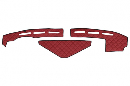 Covoras bord - Covoras bord (locas senzor) rosu, ECO-piele, ECO-LEATHER potrivit Renault Truck T dupa 2013