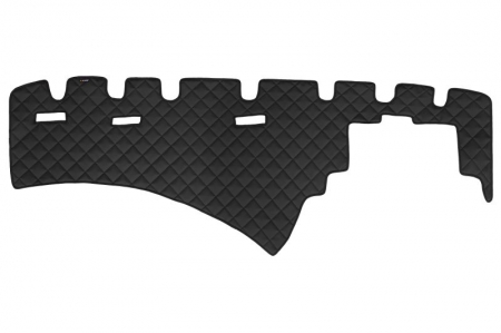 Covoras bord - Covoras de bord negru, Piele matlasată EKO, ECO-LEATHER Q se potrivește: SCANIA R I, R II 03.04-