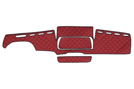 Covoras bord - Covoras bord rosu, ECO-piele, ECO-LEATHER potrivit MAN TGX dupa 2006