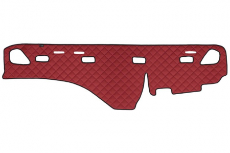 Covoras bord - Covoras bord rosu, ECO-piele, ECO-LEATHER potrivit VOLVO FH, FH16, FM dupa 2003