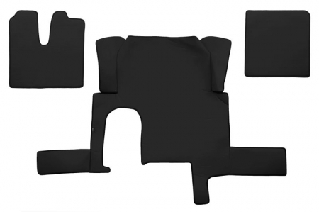 Covorase podea camion - Covoras podea camion set 3 buc (material - eco-leather negru transmisie automata) potrivit MAN TGX 2006-2021
