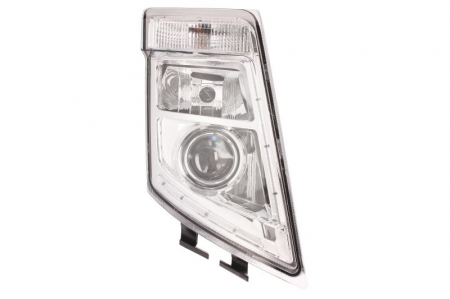 Faruri - Far dreapta 2*LED/D2S/H7/PY21W, manual, fundal crom VOLVO FH, FH 16, FM dupa 2008