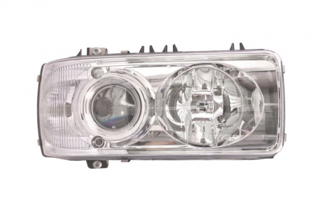 Faruri - Far dreapta D2S/H1/PY21W/W5W, electric, fara invertor, fundal: crom, culoare Semnalizator: alba DAF CF 65, CF 75, CF 85, LF 45, LF 55, XF 105, XF 95 dupa 2001