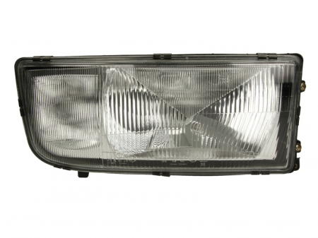 Faruri - Far dreapta H1/H4/W5W, manual cu halogen ceata, fundal crom MERCEDES ACTROS, AXOR 1996-2004