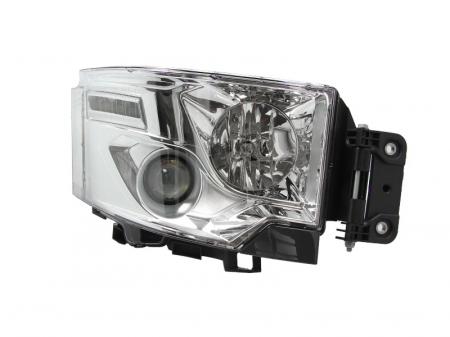 Faruri - Far Dreapta (H1/H7, electric, cu motor, halogen, functii aditionale faza scurta, culoare interior cromat, culoare semnalizator: transparent) potrivit RVI C dupa 2013