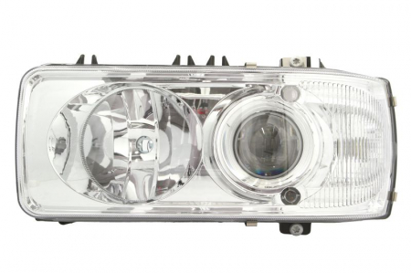 Faruri - Far stanga D2S/H1/PY21W/W5W, electric, fara invertor, fundal: crom, culoare Semnalizator: alba DAF CF 65, CF 75, CF 85, LF 45, LF 55, XF 105, XF 95 dupa 2001