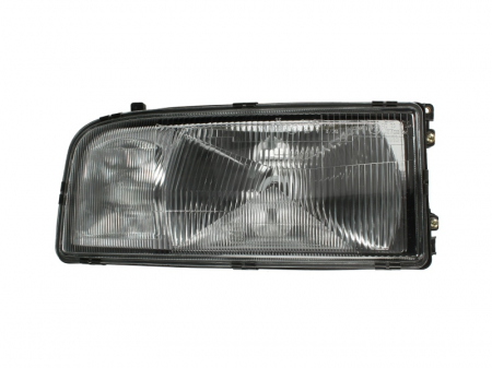 Faruri - Far stanga H1/H4/W5W, manual cu halogen ceata, fundal crom MERCEDES ACTROS, AXOR 1996-2004