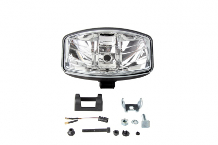 Faruri - Far universal (H7/W5W, 12/24V, latime 244,8mm, inaltime 141mm, transparent, plastic, negru)