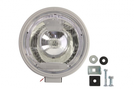 Faruri - Far universala stanga/dreapta H1, 12/24V, diametru 225mm, alb, plastic, negru, halogen