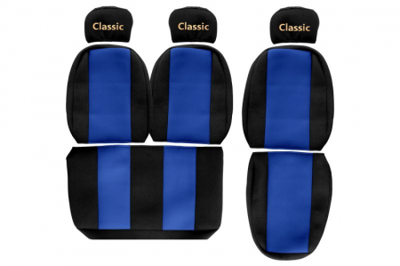Huse scaune - Huse scaun camion Classic albastru, material velur, serie CLASSIC, 1+2; centura pasager asamblata in scaun MAN L2000