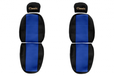 Huse scaune - Huse scaun camion Classic albastru, material velur, serie CLASSIC, centura pasager asamblata in afara scaunului; centura de siguranta a soferului asamblata in scaun MAN F2000 L2000