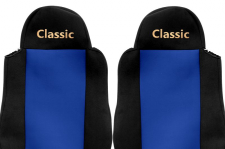 Huse scaun camion Classic (albastru, material velur, serie CLASSIC, centura pasager asamblata in afara scaunului; centura de siguranta a soferului asamblata in scaun) MAN [1]