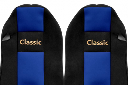 Huse scaun camion Classic (albastru, material velur, serie CLASSIC, centura pasager asamblata in scaun) Mercedes Actros [1]